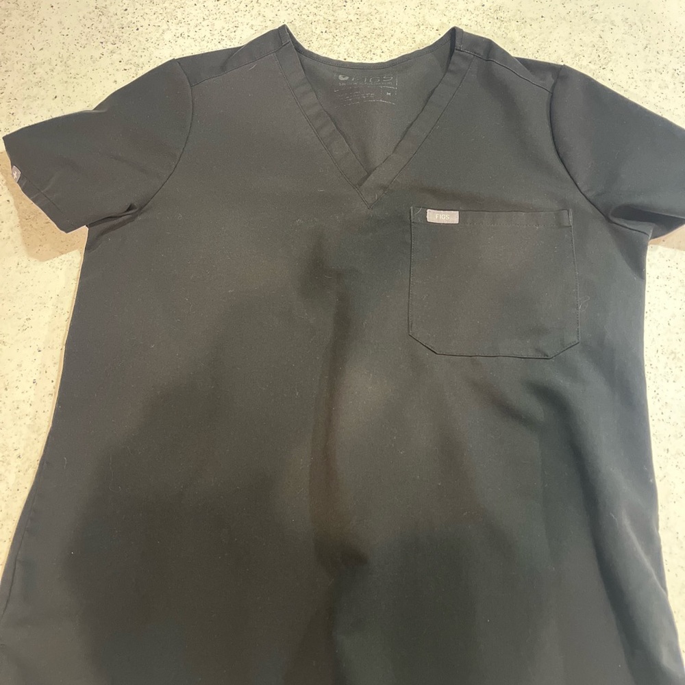 Figs Women's Black  Catarina scrub top M